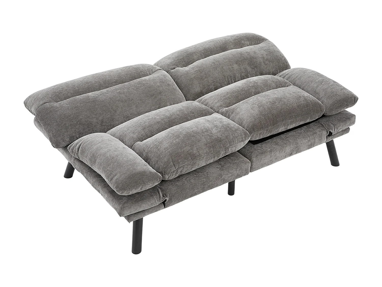 Canapé lit 165x90x76cm Siège design Réglable Chenille Pour salon Gris foncé