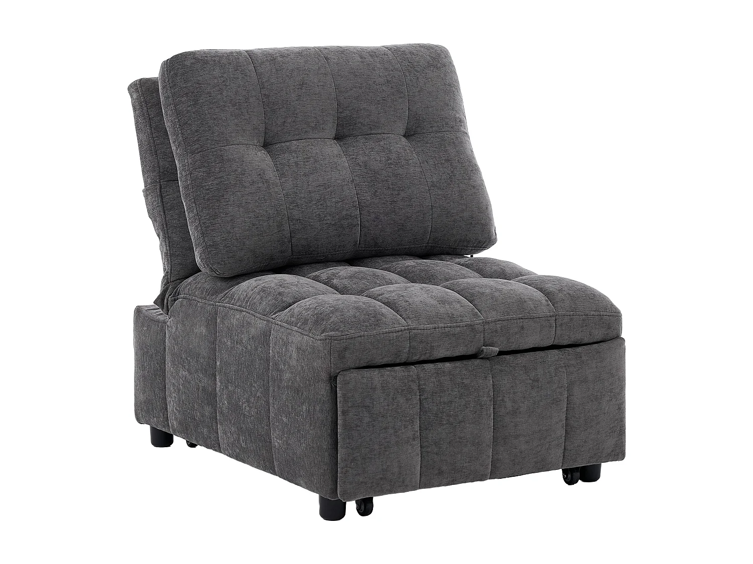 Canapé 68x95x76cm canapé-lit avec dossier réglable  pliable en gris