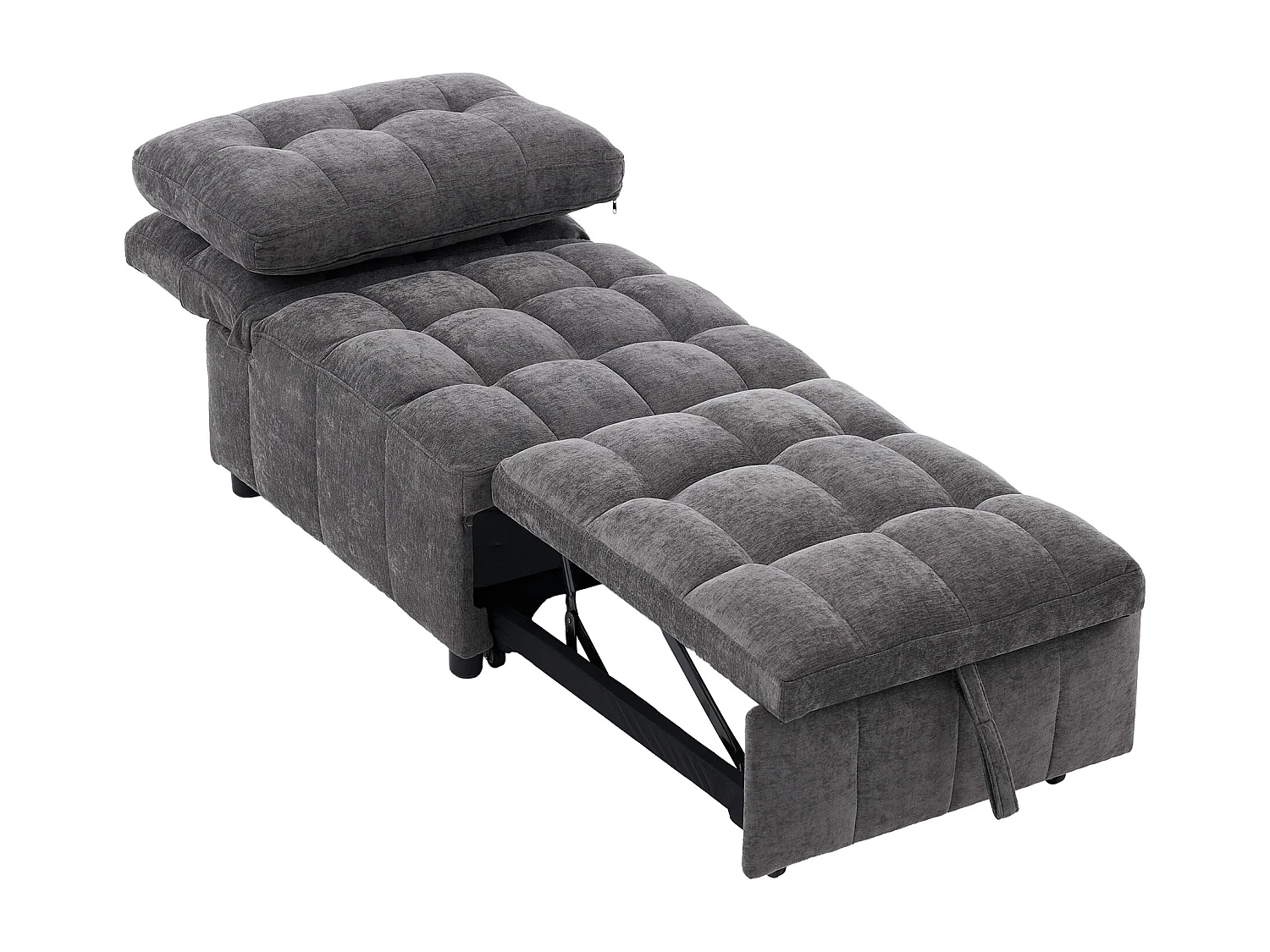 Canapé 68x95x76cm canapé-lit avec dossier réglable  pliable en gris