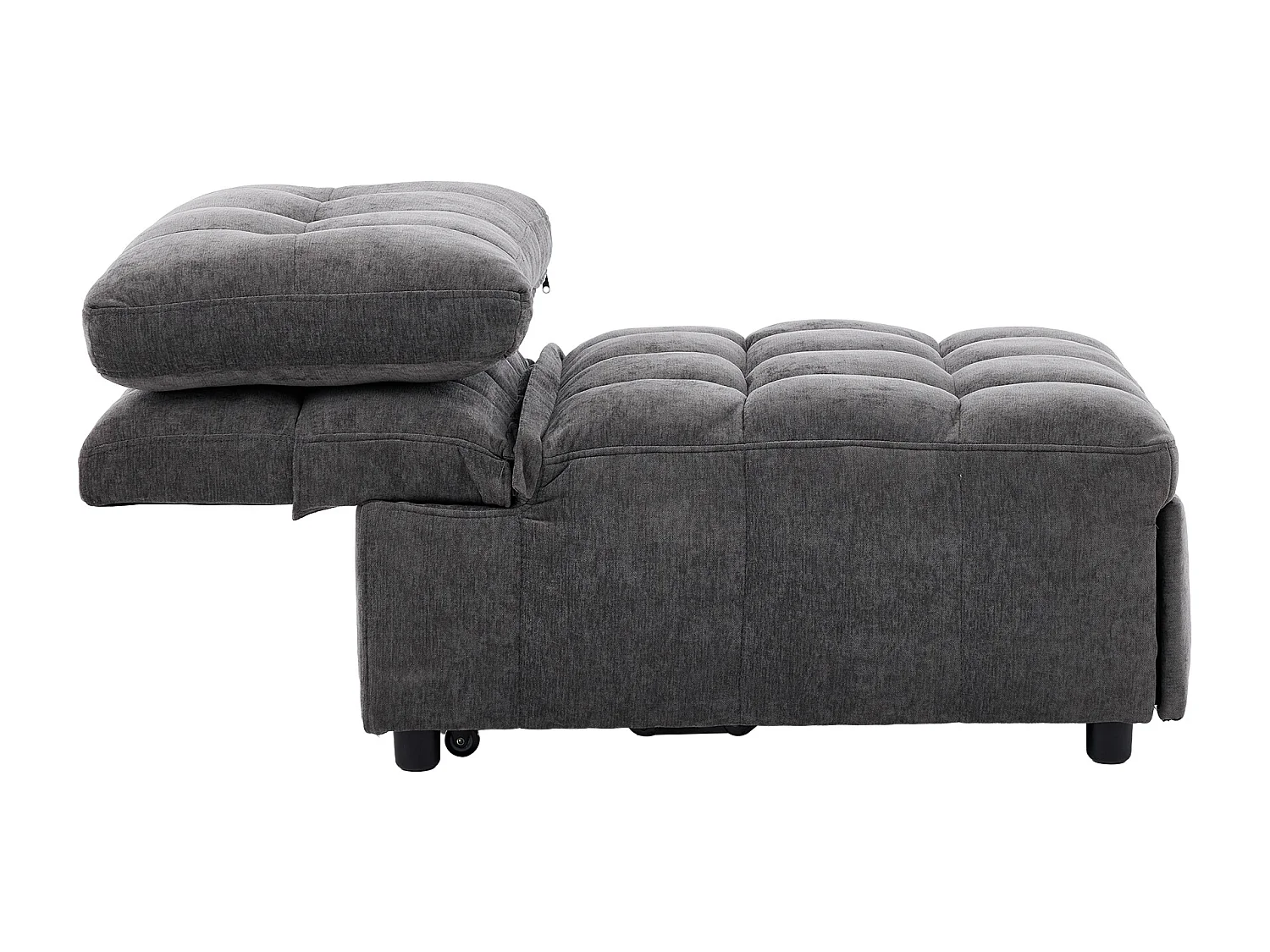 Canapé 68x95x76cm canapé-lit avec dossier réglable  pliable en gris