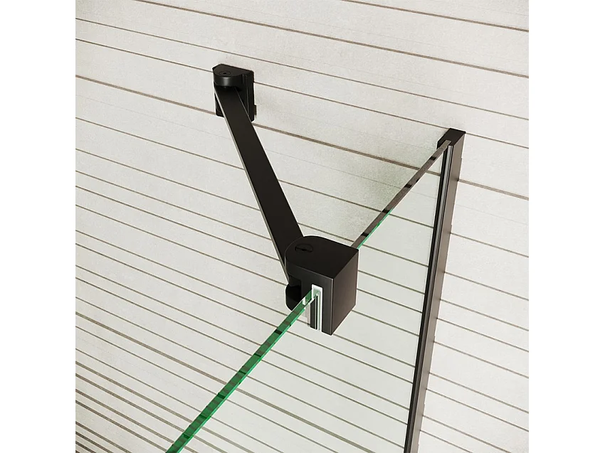 Box doccia quadrato angolare 90x90 nero vetro trasparente 6mm Lion