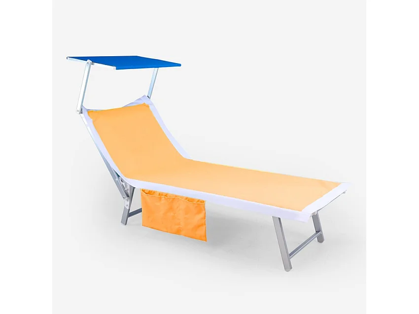 Telo copri lettino mare spiaggia piscina asciugamano microfibra 2 tasche - Arancione