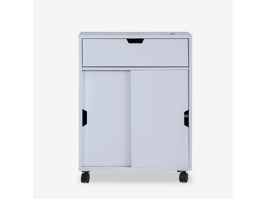 Mueble de baño móvil ahorra espacio con ruedas puertas correderas Gitseg - Gris