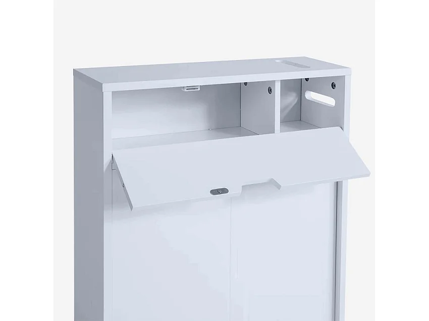 Mueble de baño móvil ahorra espacio con ruedas puertas correderas Gitseg - Gris