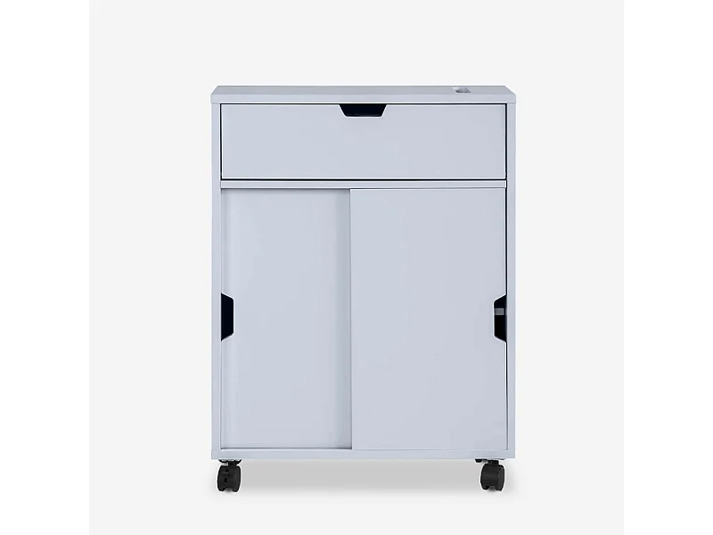 Mueble de baño móvil ahorra espacio con ruedas puertas correderas Gitseg - Gris