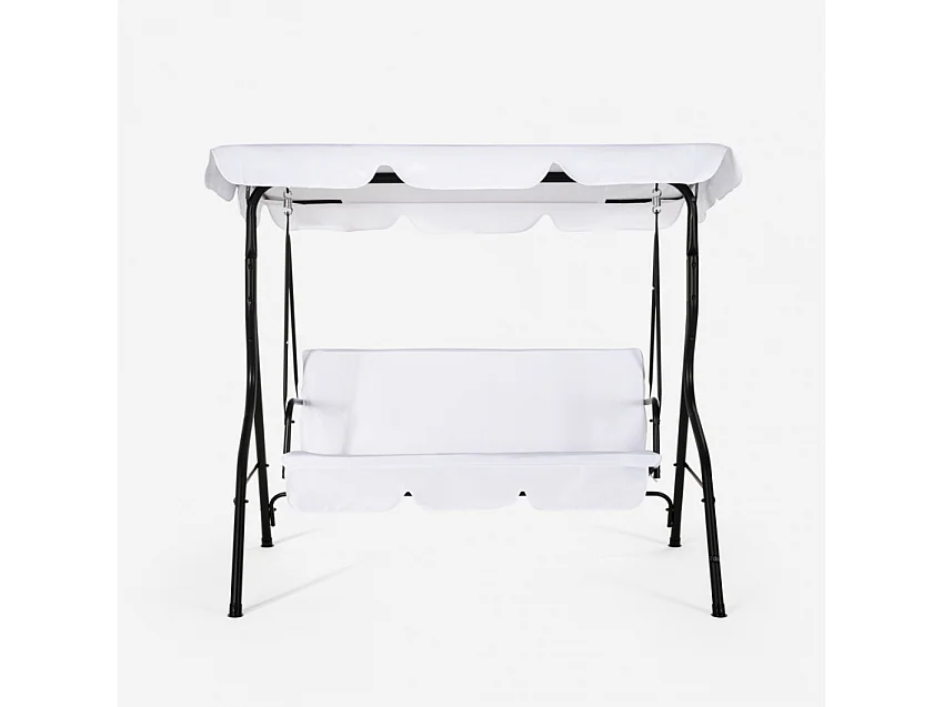 Columpio de jardín terraza 3 plazas de acero tela techo impermeable Yaw