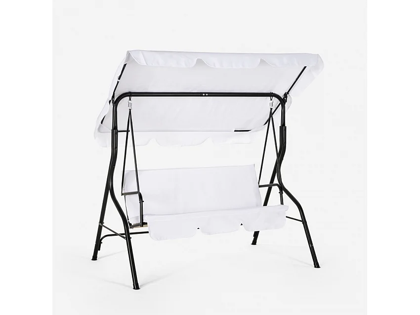 Columpio de jardín terraza 3 plazas de acero tela techo impermeable Yaw