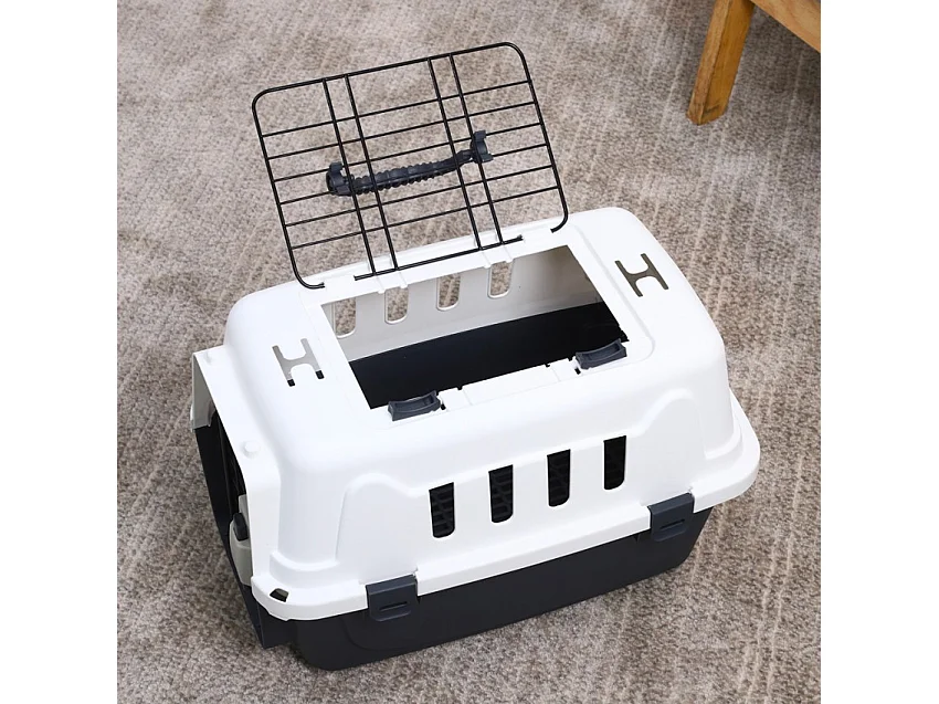 Transportkoffer, Tierkäfig mit Bodenmatte 30x45x30cm Rexxy M