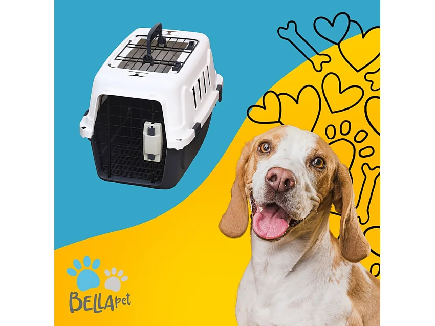 Transportkoffer, Tierkäfig mit Bodenmatte 30x45x30cm Rexxy M