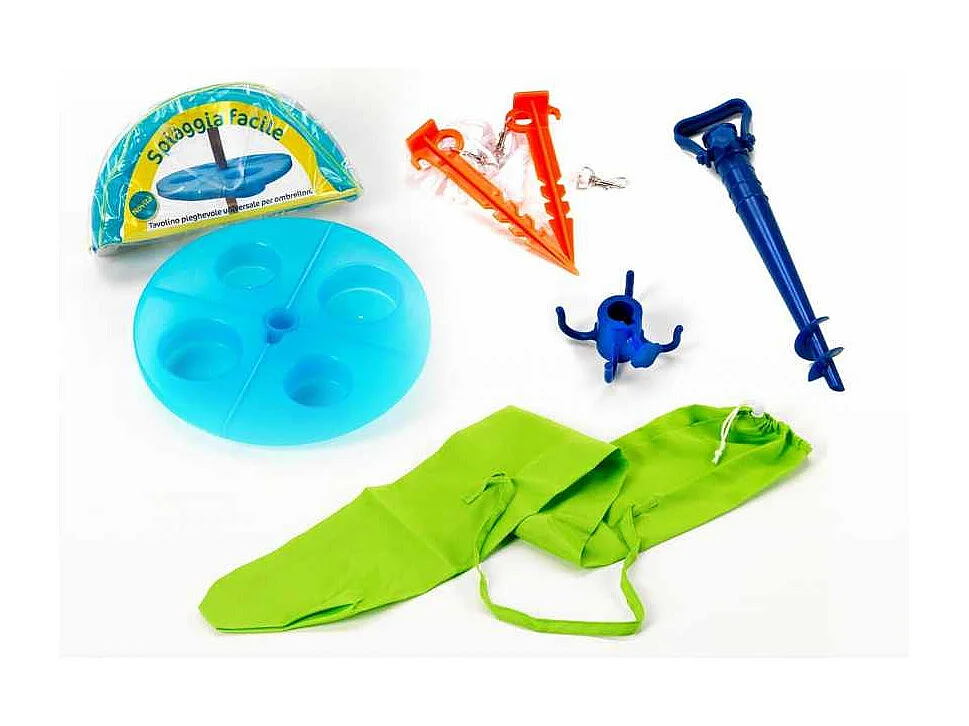 Kit accesorios playa punta sombrilla funda mesa Spiaggia Facile