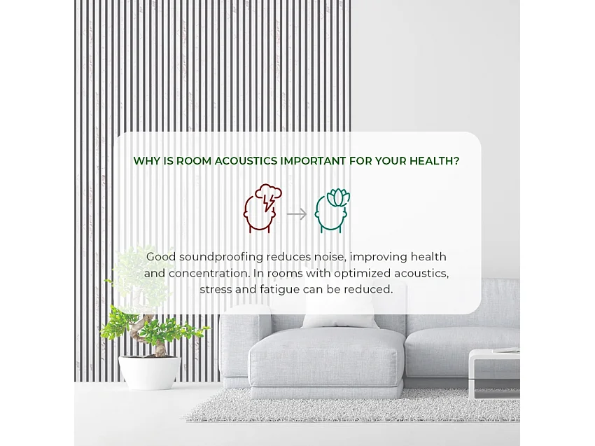 4 paneles acústicos decorativos efecto mármol blanco 120x60 cm Tabb-M