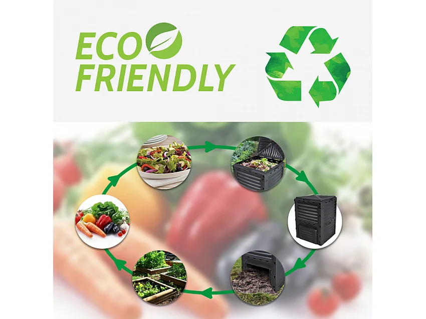 Komposter für Garten aus Kunststoff 300 Liter Humus