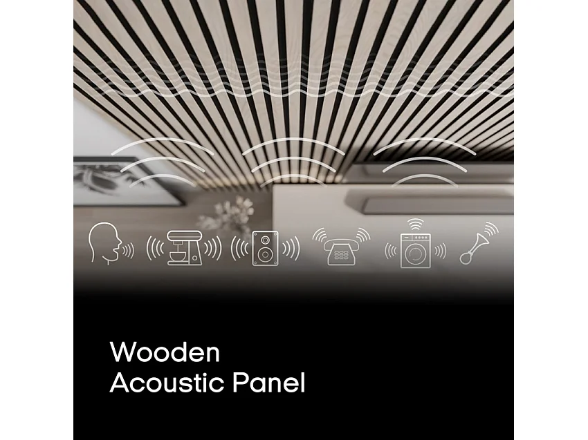 4 paneles acústicos de interior de madera de roble 240 x 60 cm Kover-O