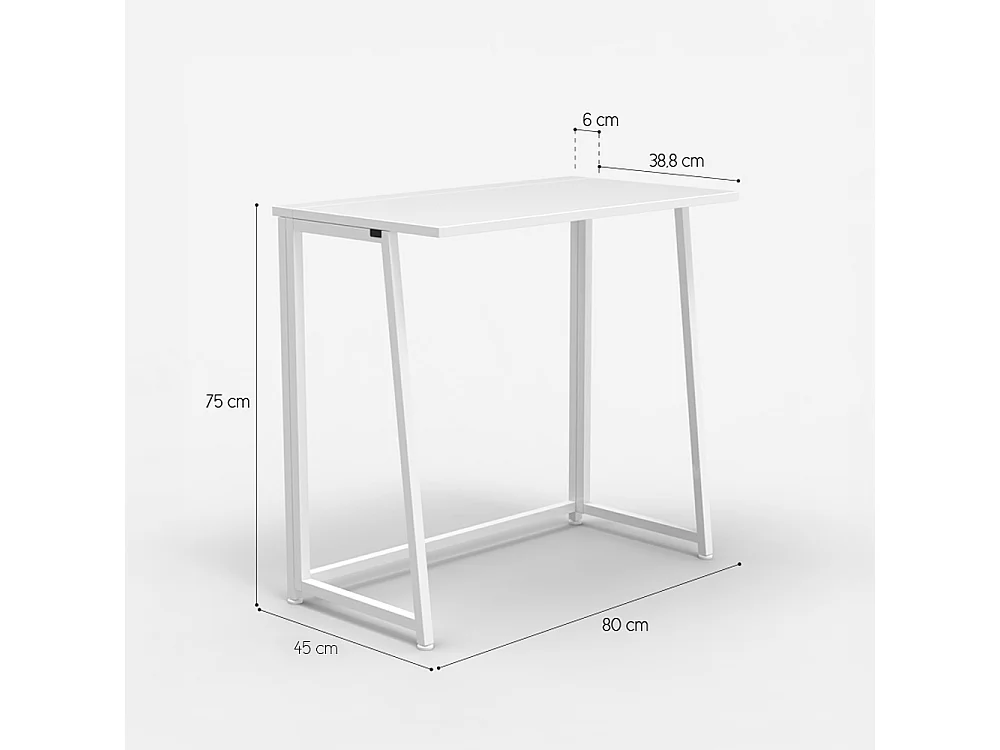 Scrivania pieghevole salvaspazio 80x45x75 bianca per ufficio Wolly B