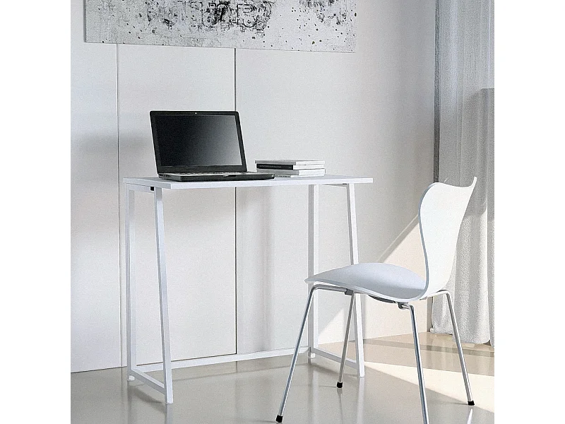 Scrivania pieghevole salvaspazio 80x45x75 bianca per ufficio Wolly B