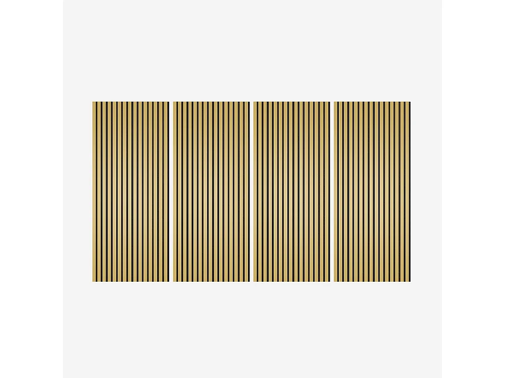 4 paneles decorativos de pared de madera efecto dorado 120x60cm Tabb-GO