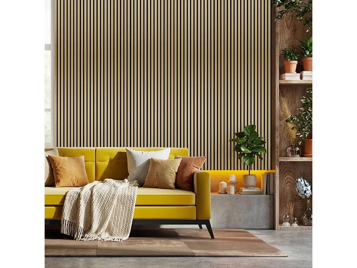 4 paneles decorativos de pared de madera efecto dorado 120x60cm Tabb-GO