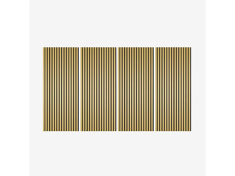 4 paneles decorativos de pared de madera efecto dorado 120x60cm Tabb-GO