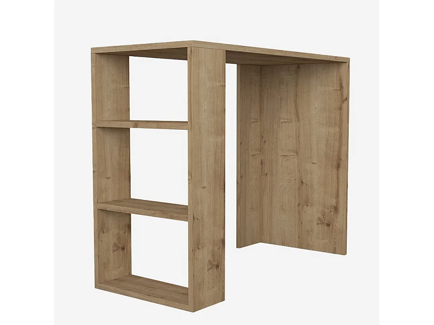 Scrivania studio ufficio 3 scaffali 90x40x74cm moderno in legno Netenya