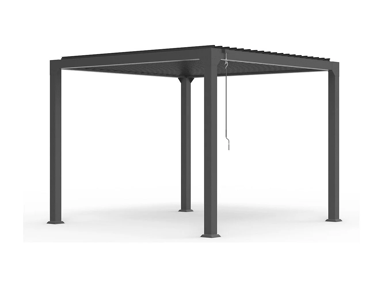 Bioklimatische Garten Pergola 3x3m manuell Aluminium Guadalupe - Grau