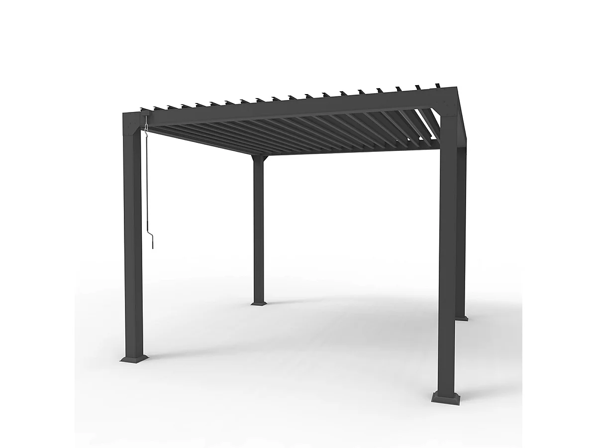 Bioklimatische Garten Pergola 3x3m manuell Aluminium Guadalupe - Grau
