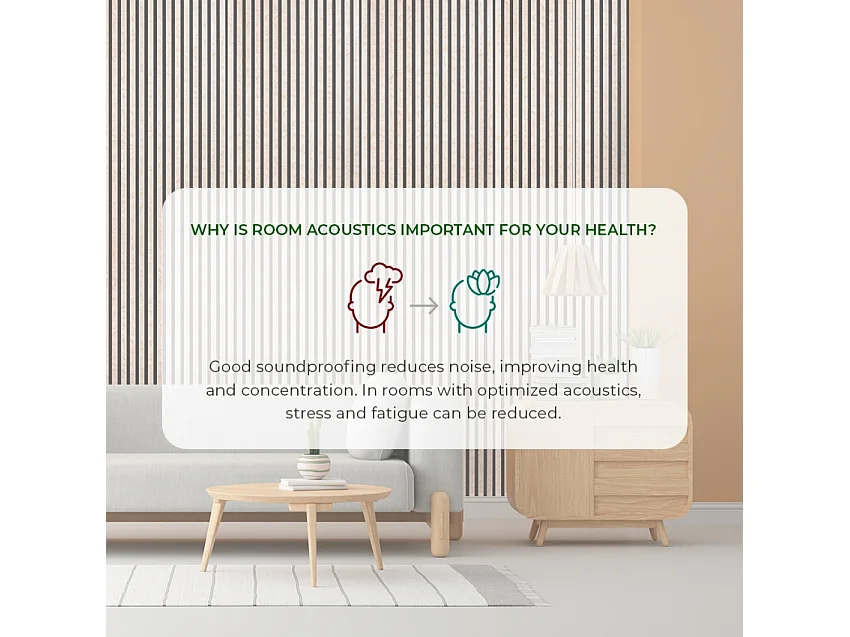 4 paneles fonoabsorbentes para pared de 120x60 cm efecto mármol rosa Tabb-MR