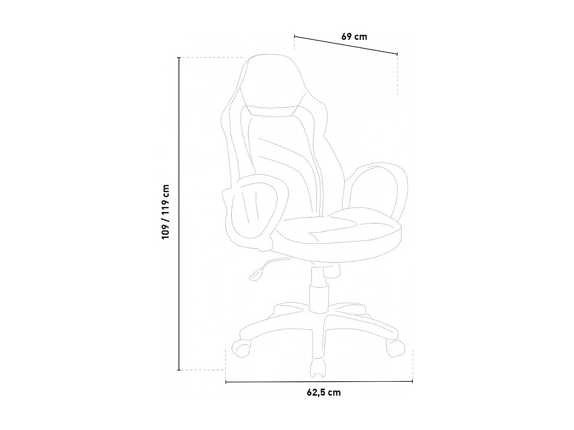 Silla de oficina ergonómica en polipiel estilo deportivo Racer Buriram Fire