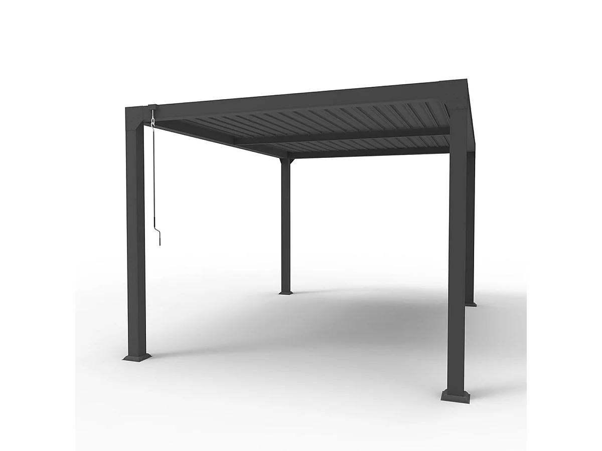 Pérgola bioclimática 3x4 m para jardín de aluminio manual Trinidad - Gris