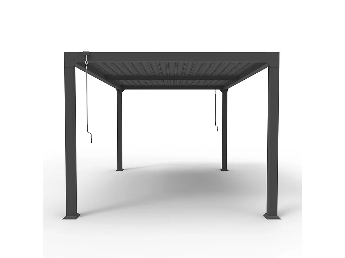 Pérgola bioclimática 3x4 m para jardín de aluminio manual Trinidad - Gris