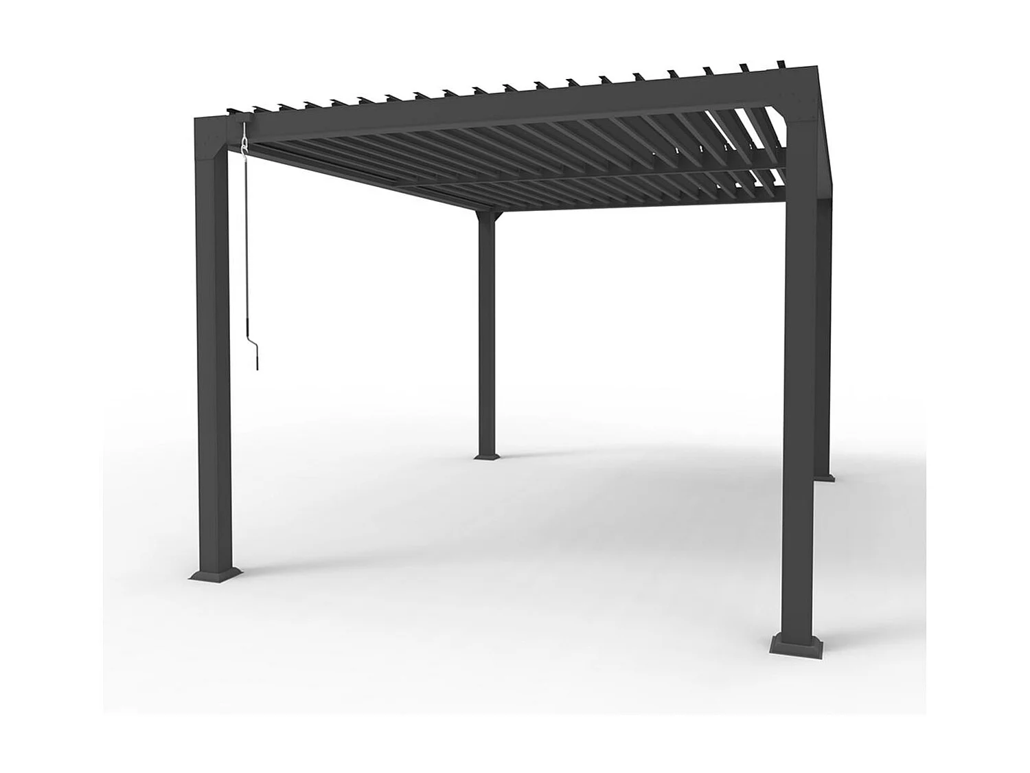 Pérgola bioclimática 3x4 m para jardín de aluminio manual Trinidad - Gris