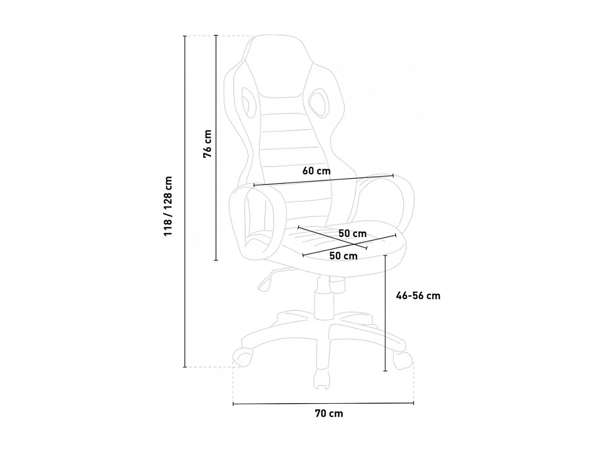 Silla ergonómica polipiel gamer y de oficina de diseño deportivo Racer GP
