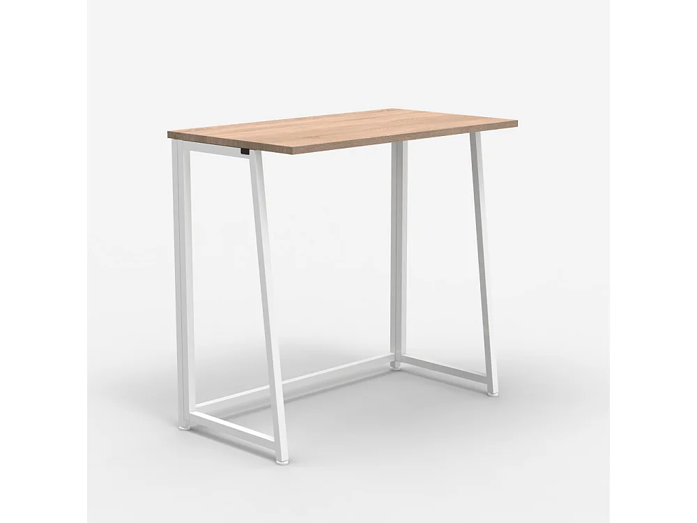 Scrivania da ufficio pieghevole bianca e legno salvaspazio 80x45x75 Wolly W