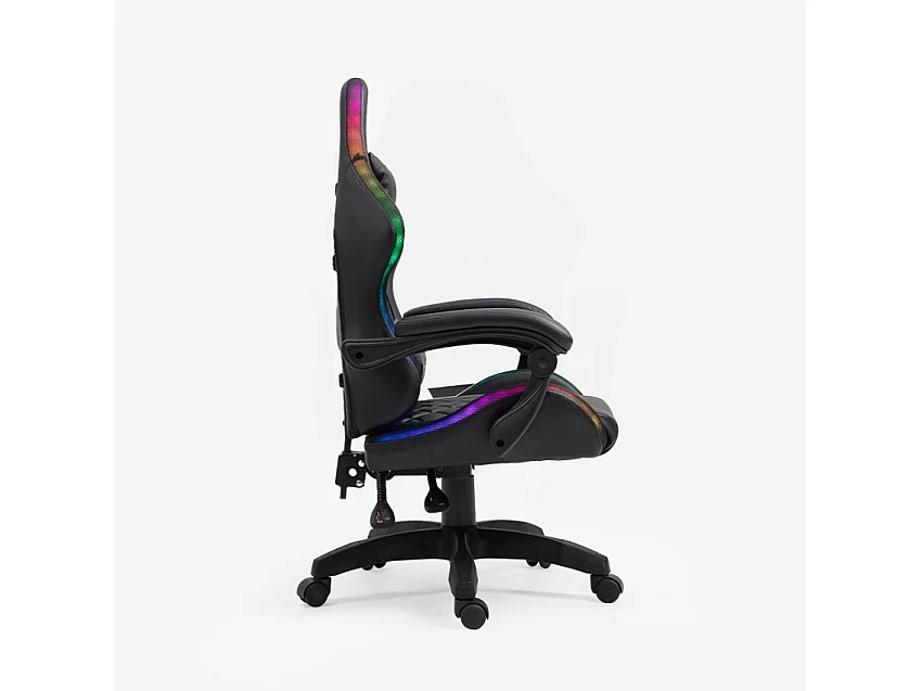 Silla de juegos ergonómica LED RGB 2 cojines The Horde junior