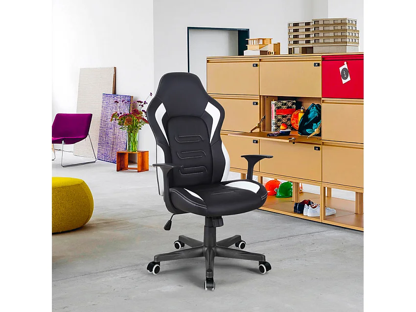 Silla de oficina ergonómica en símil piel Aragon racing sport style