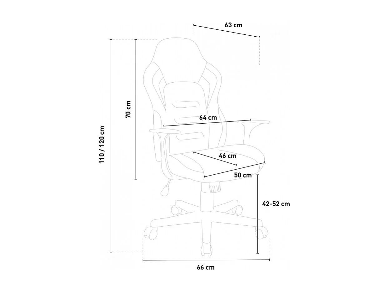 Silla de oficina ergonómica en símil piel Aragon racing sport style