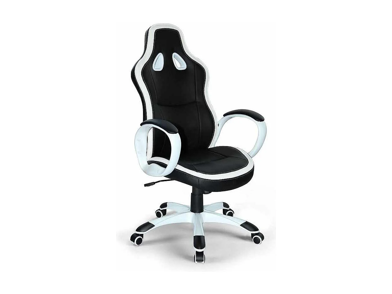 Silla gamer y de oficina ergonómica de polipiel con diseño deportivo Racer Super Sport