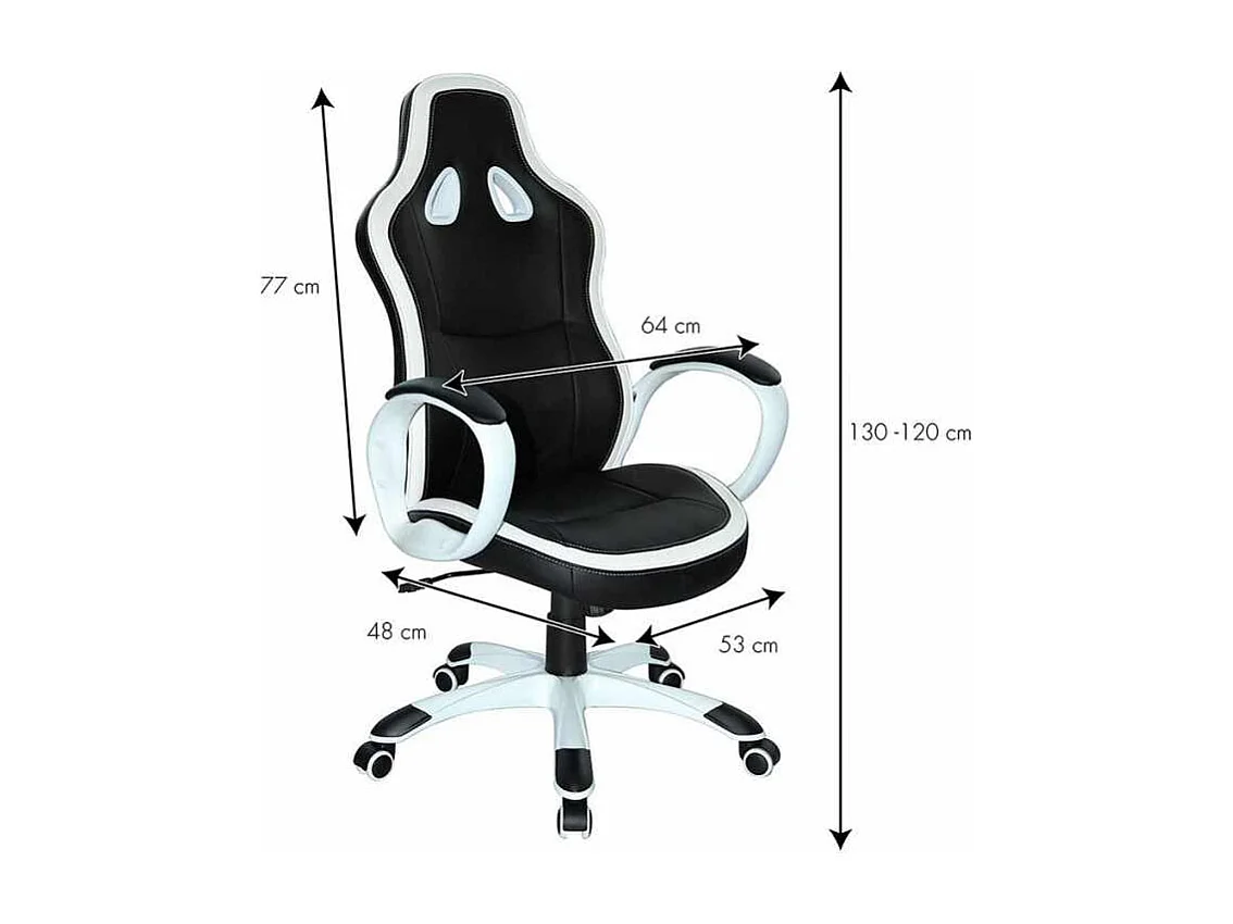 Silla gamer y de oficina ergonómica de polipiel con diseño deportivo Racer Super Sport