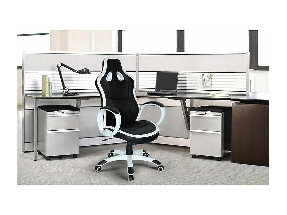 Silla gamer y de oficina ergonómica de polipiel con diseño deportivo Racer Super Sport
