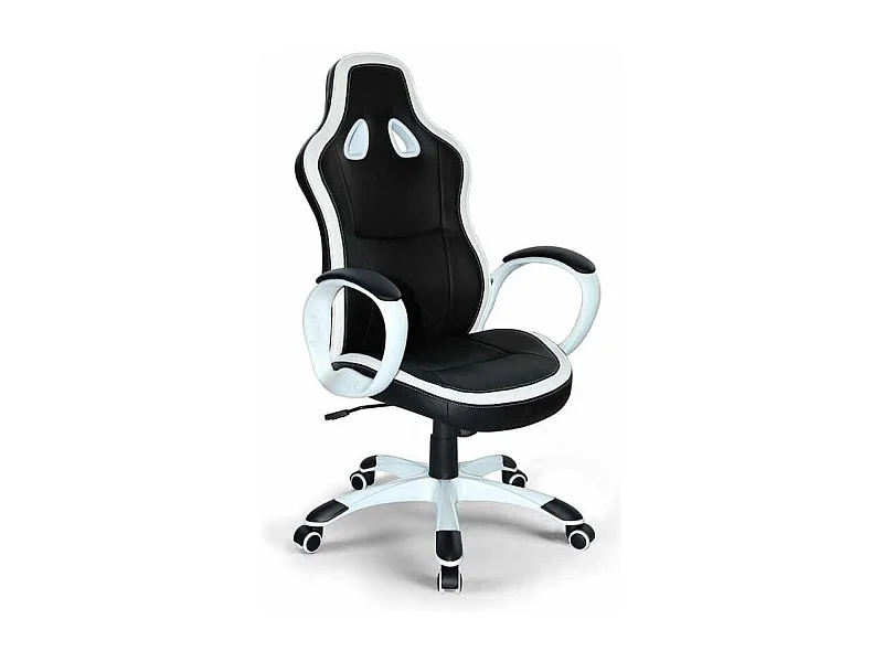 Silla gamer y de oficina ergonómica de polipiel con diseño deportivo Racer Super Sport