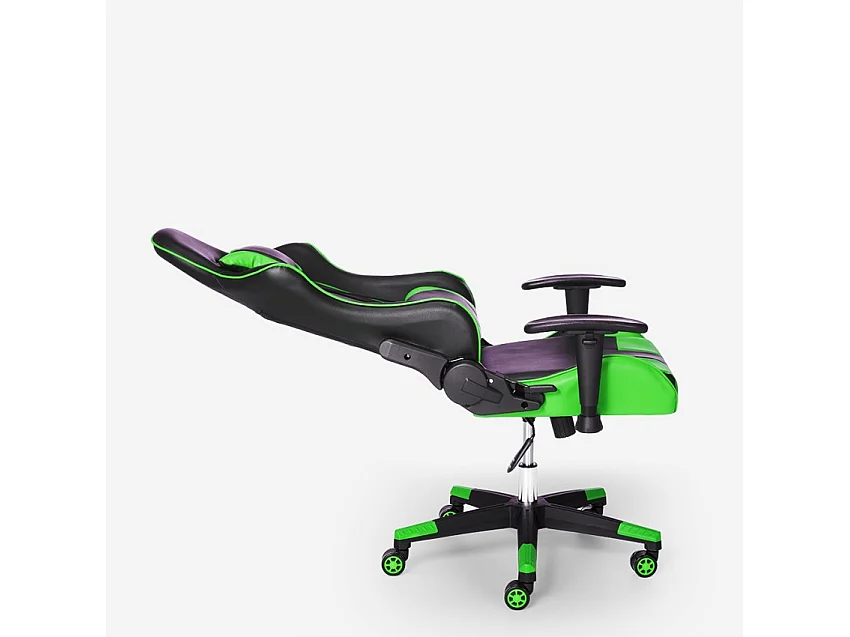 Silla gaming ergonómica con reposabrazos y cojines ajustables Adelaide Emerald