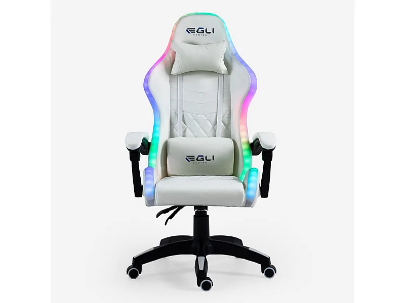 Silla gaming blanca silla LED reclinable ergonómica Pixy Plus