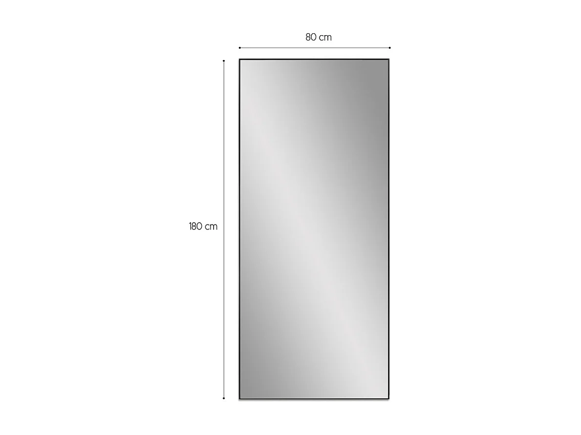 Wandspiegel 180x80cm groß aufrecht schwarz modern Hamstur-B