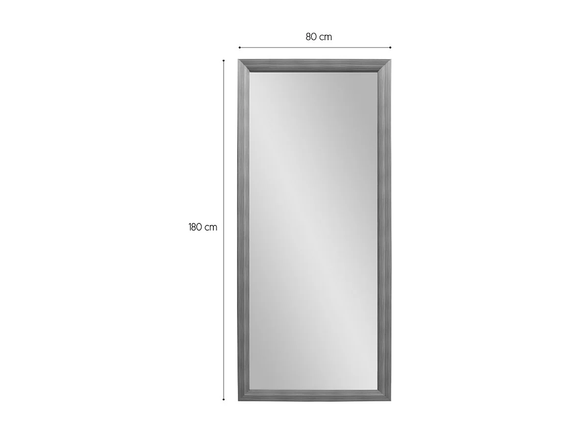 Espejo vertical 180x80cm de pared o suelo efecto madera Kommi