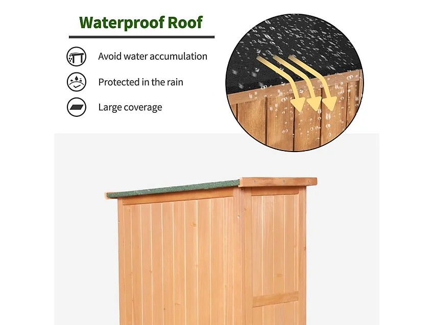 Garten Terrassenschrank Holz Aufbewahrungsschrank 74x43x88cm Gadwall