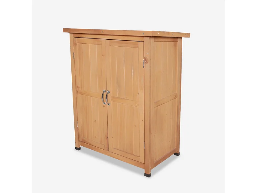 Garten Terrassenschrank Holz Aufbewahrungsschrank 74x43x88cm Gadwall