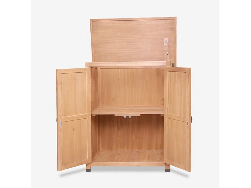 Garten Terrassenschrank Holz Aufbewahrungsschrank 74x43x88cm Gadwall