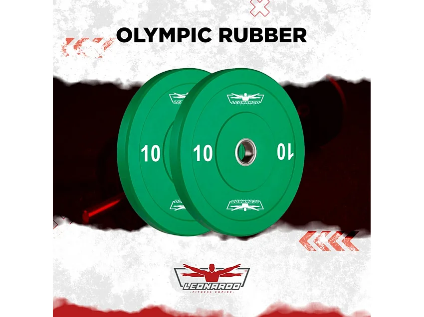 2 discos olímpicos de goma y acero de 10 kg parachoques cross training de 50 mm Hanzo