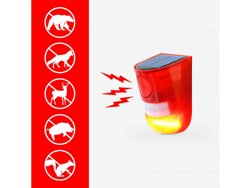 Detector LED-Blinklampe Anti-Diebstahl Alarm Sirene Solarstrom