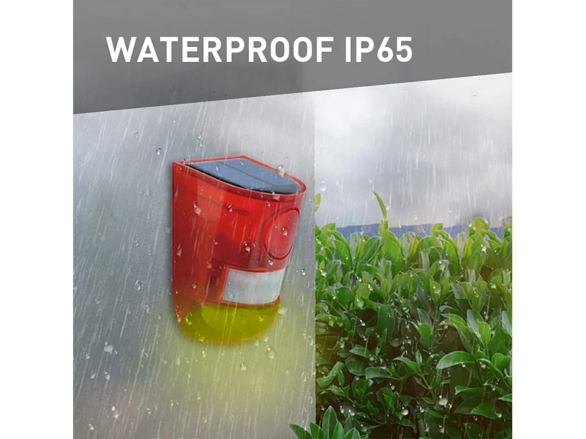 Detector LED-Blinklampe Anti-Diebstahl Alarm Sirene Solarstrom