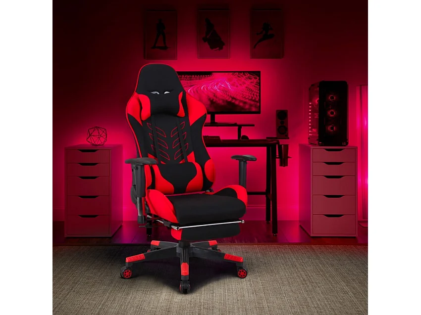 Silla de oficina Gaming sillón de diseño moderno con cojines y apoyabrazos Misano Fire